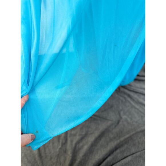 Davids Bridal Malibu Blue Maxi Long Sleeveless Dress Womens Size 14 STAINS AS-IS - Picture 16 of 16